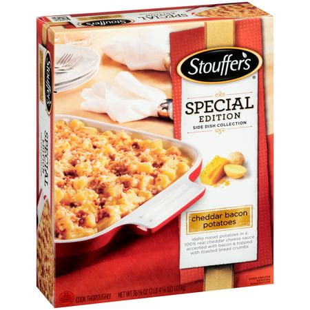 Stouffer's sides - STOUFFER’S enters the 90's with its name on 68 restaurants and 40 major resorts and hotels, before selling them in 1992 to focus on frozen food. TODAY The STOUFFER’S menu continues to expand with new dishes and flavors so we can serve a new generation. 